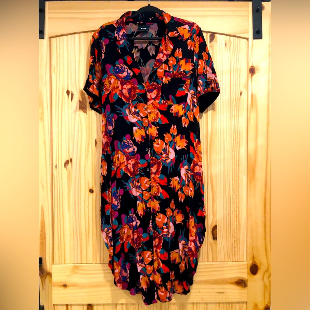 Anthropologie Maeve midi dress button down